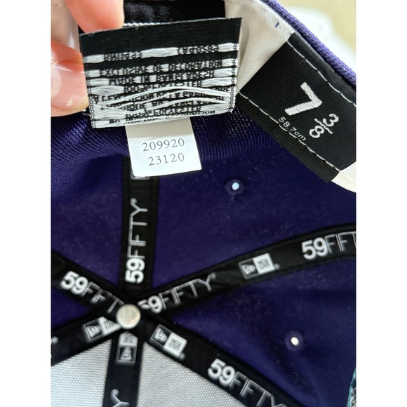 Chicago Cubs Hat Cap Fitted Mens 7 3/8 Blue MLB Baseball New Era Cooperstown - Picture 9 of 10